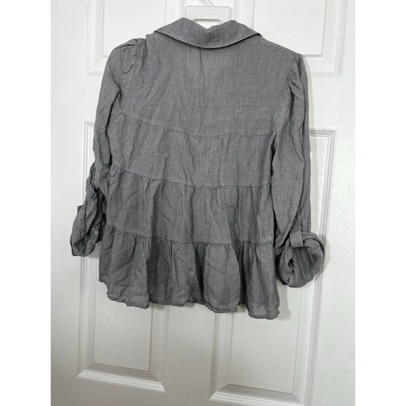 LOVE NOTES WOMEN ROLL TAB TIER BLOUSE SIZE MEDIUM - Picture 2 of 6